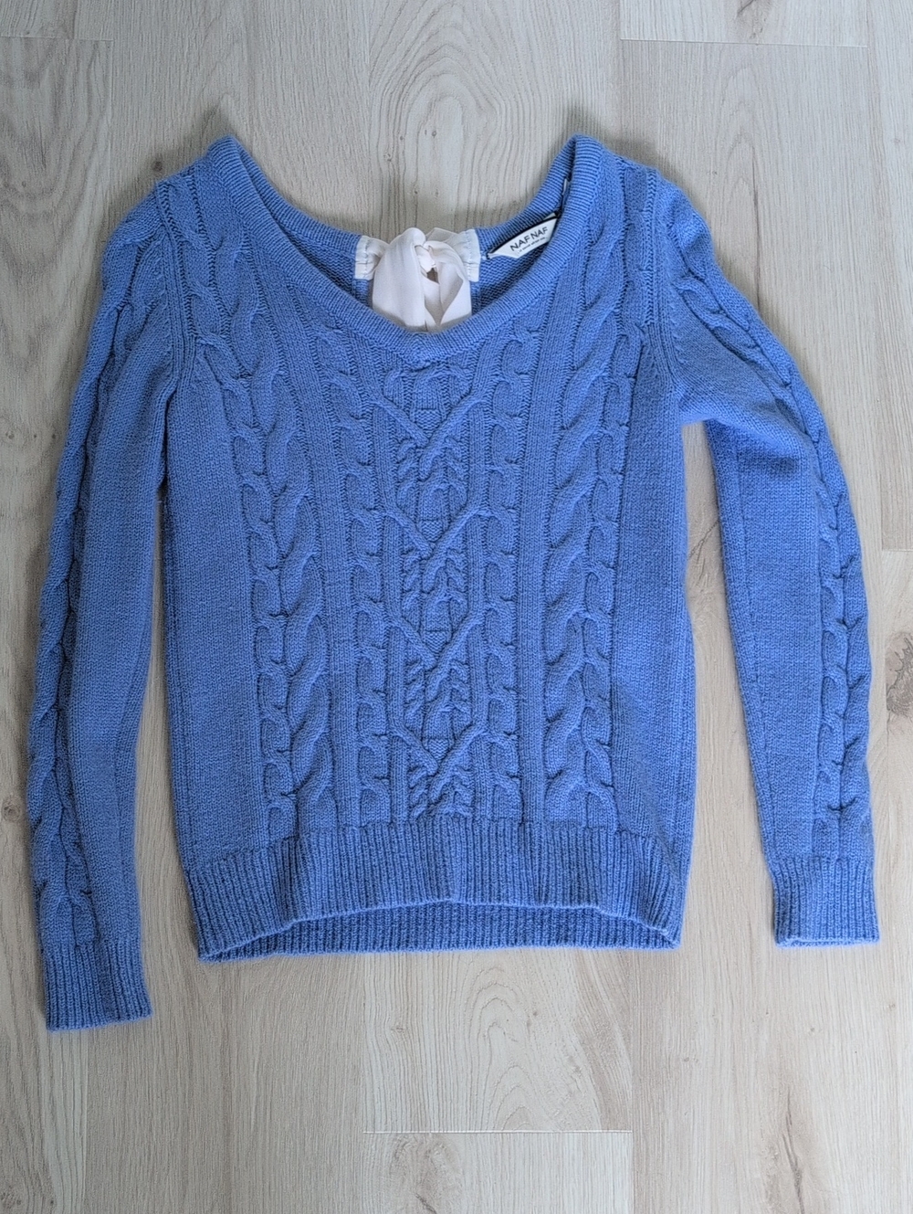 NAF NAF Blue Cable Knit Sweater